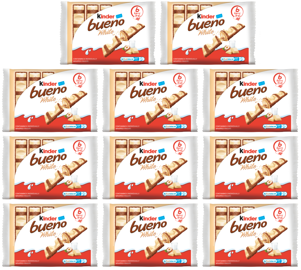 11 x Kinder Bueno White Twin 3 Pack  - 129GM
