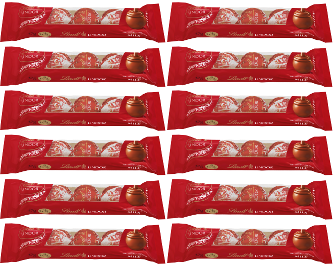 12 X Lindor Trio Pack Milk - 37Gm