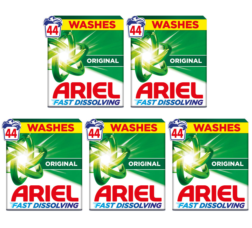5 X Ariel Powder 44 Wash - 2.2Kg