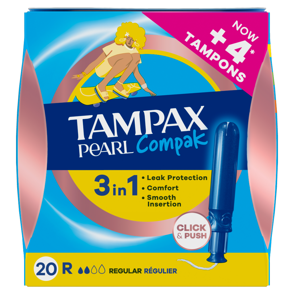 4 X Tampax Compak Pearl Regular - 20 Pack