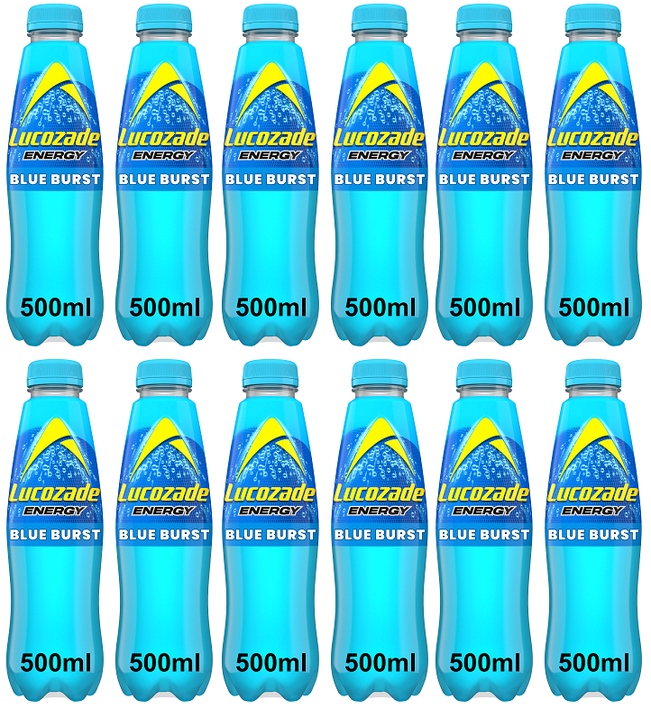 12 x Lucozade Energy Blue Burst - 500ML