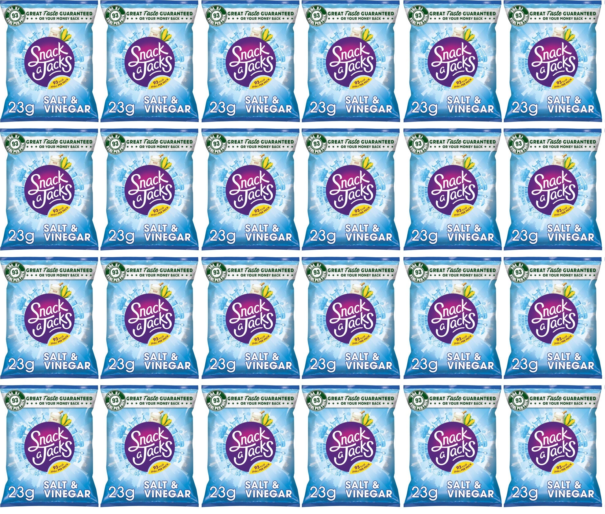 24 x Snack A Jacks Salt & Vinegar Rice Cakes Crisps 23G