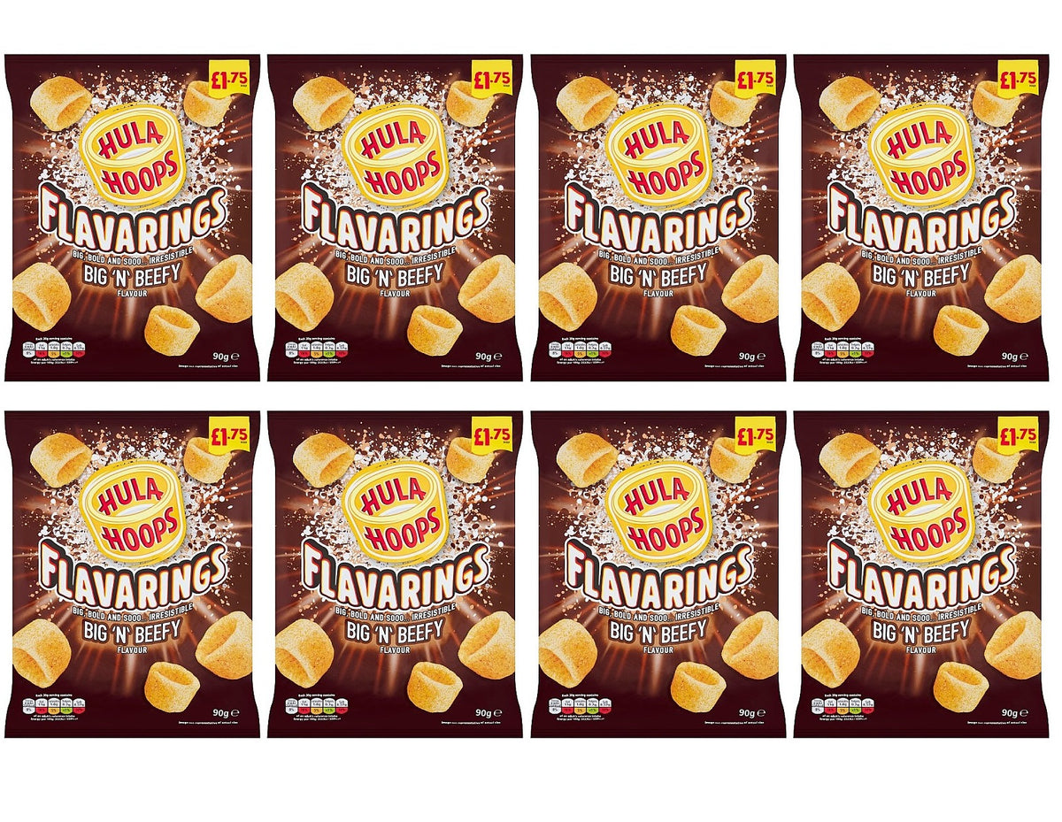 8 X Hula Hoops Flavarings Beef - 90Gm