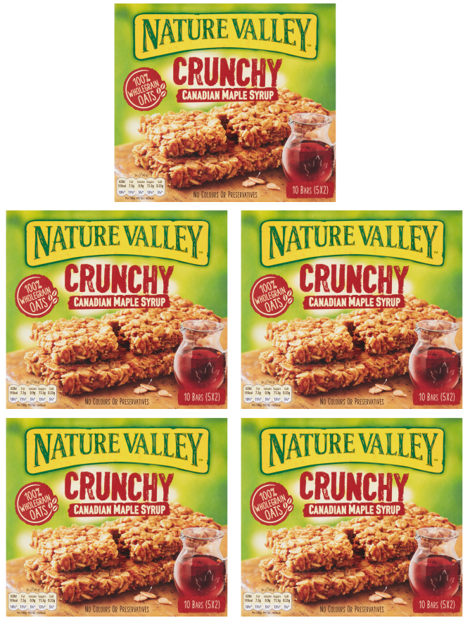 5 x Nature Valley Crunchy Canadian Maple Syrup 5 Pack 210Gm