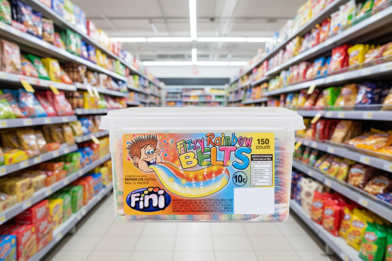 150 x Fini Fizzy Rainbow Belts 150 Count