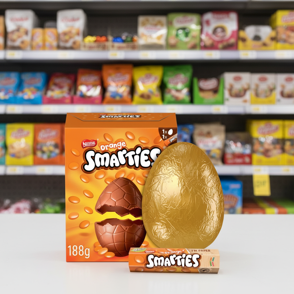 4 X Smarities Orange Large Egg - 188Gm