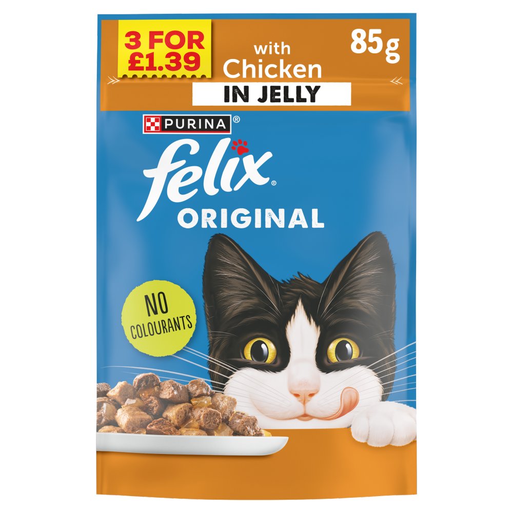 26 X Felix Original Pouch Chicken & Jelly 3 For - 85Gm