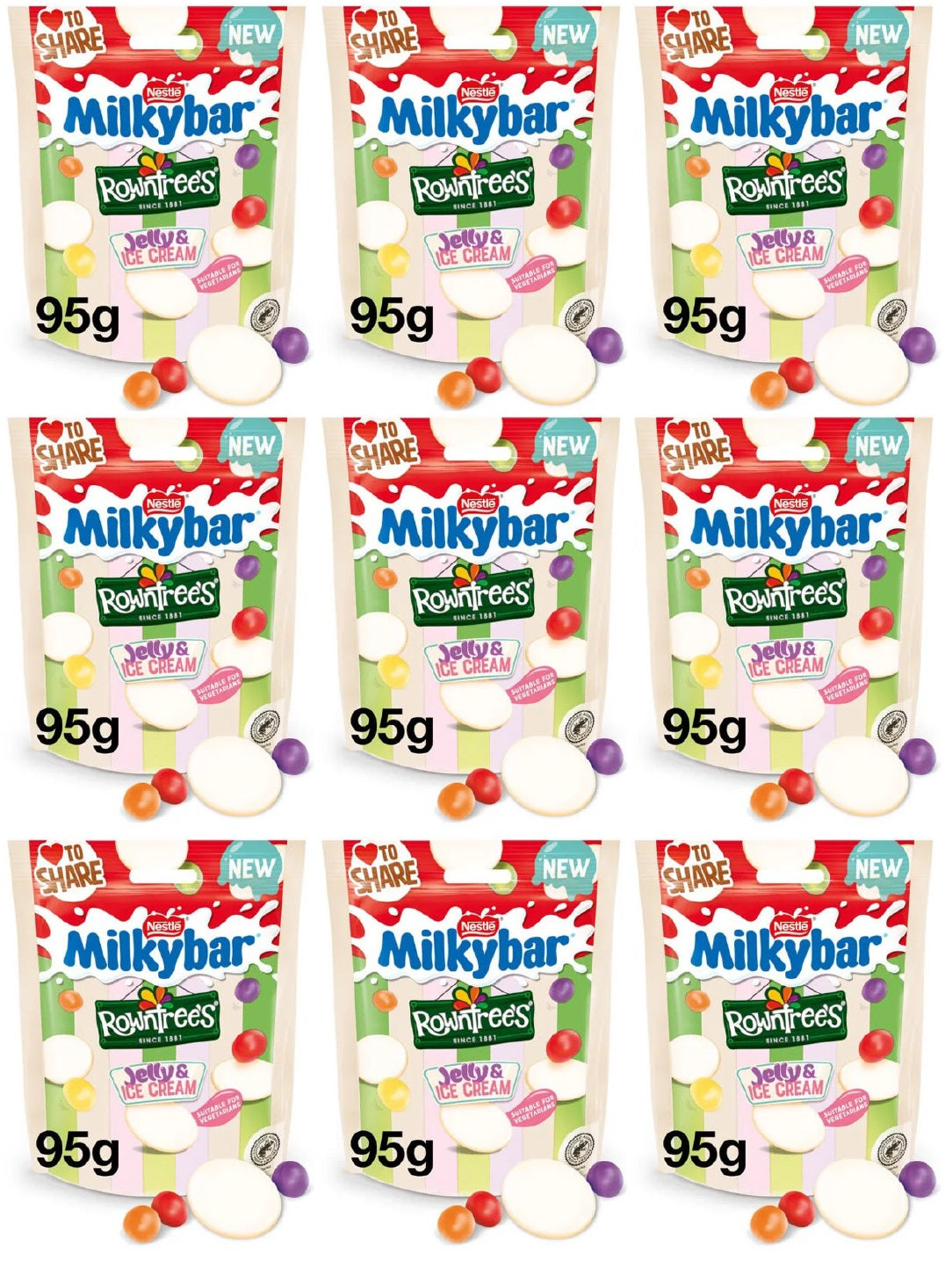 9 x Milkybar Buttons Jelly Pouch - 95GM
