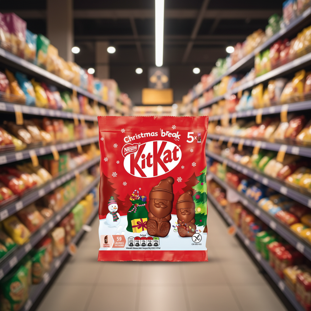 36 X Kit Kat Mini Santa Pouch Clip Strip - 55Gm