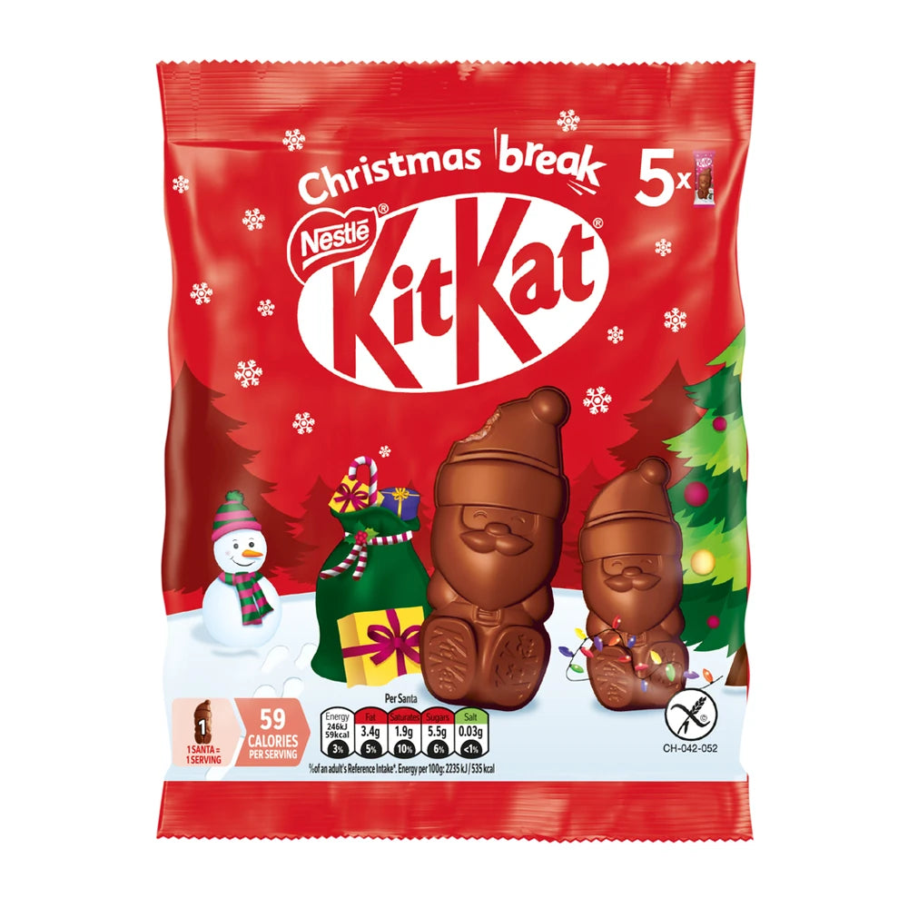 36 X Kit Kat Mini Santa Pouch Clip Strip - 55Gm