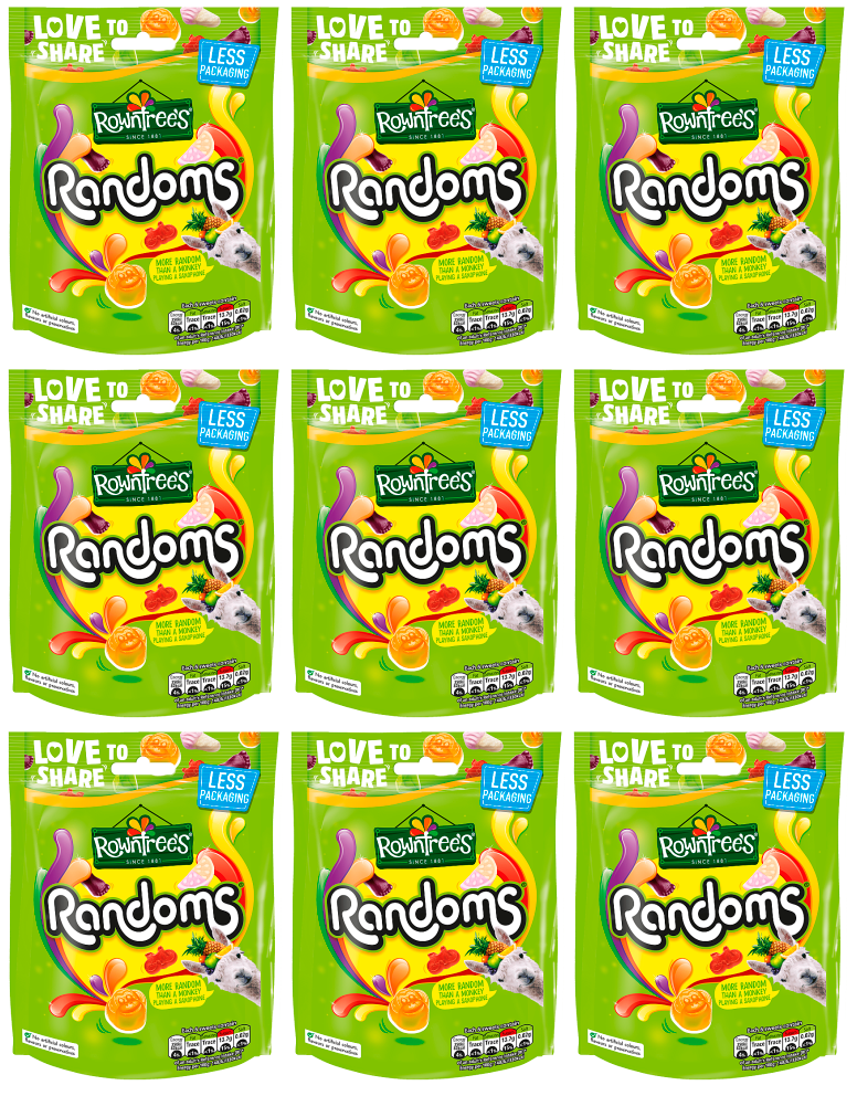 9 x Rowntree Randoms Pouch 150Gm