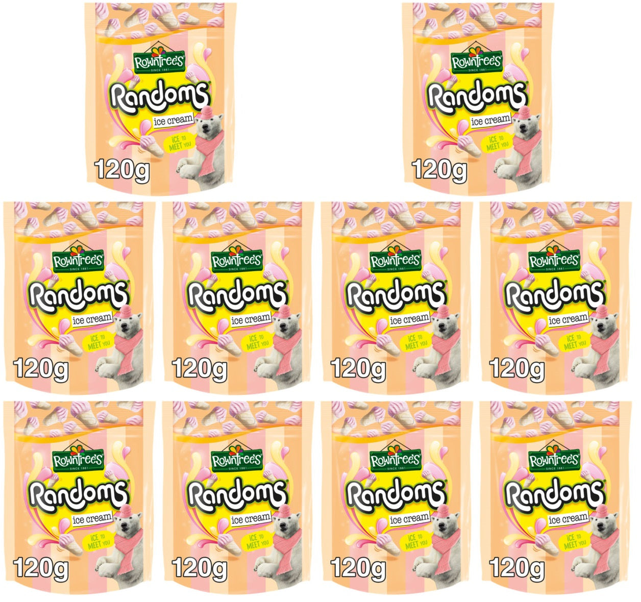 10 x Rowntree's Randoms Ice Cream 120G