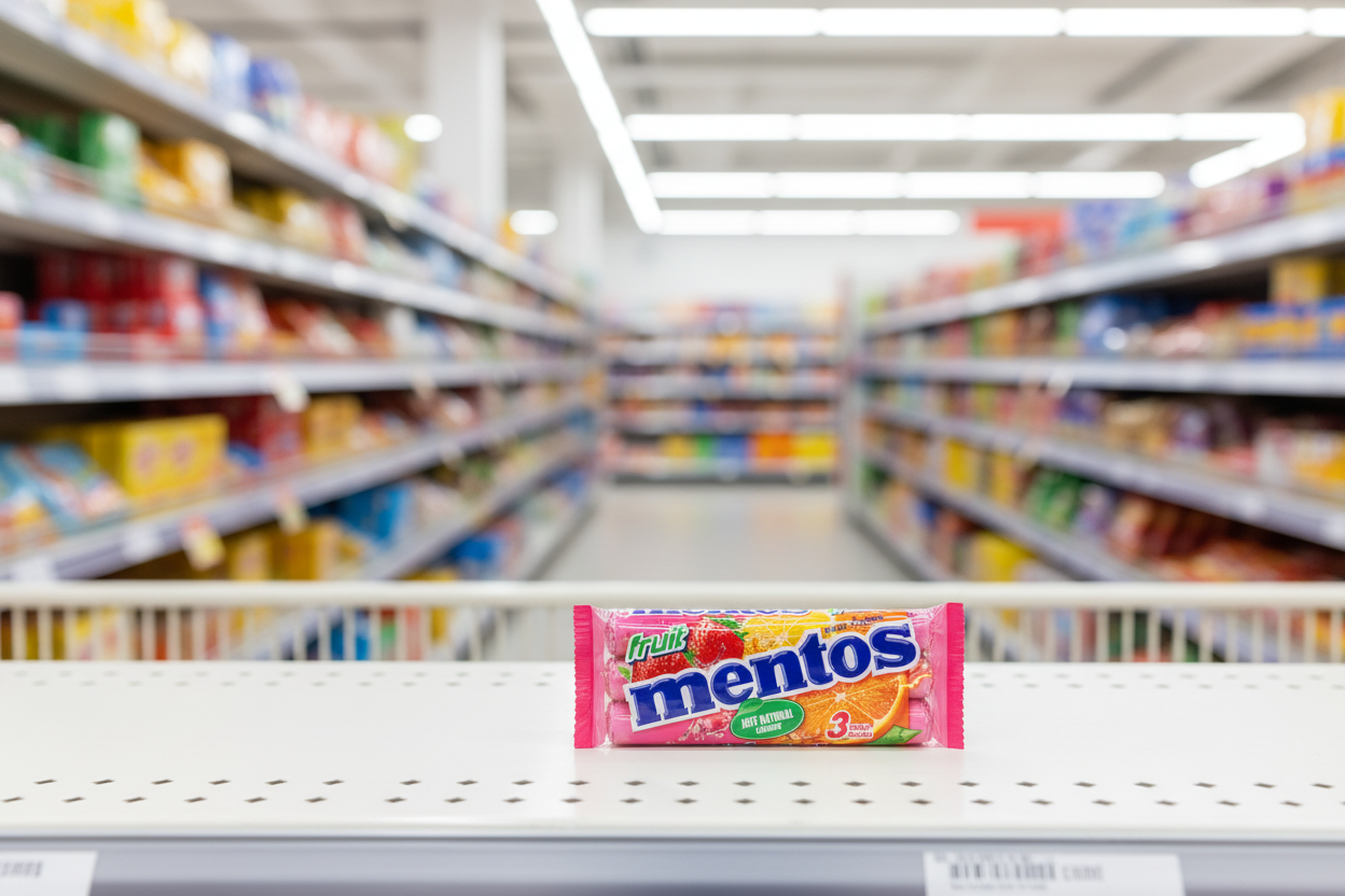 25 x Mentos Fruit Roll 3Pk 3X38Gm