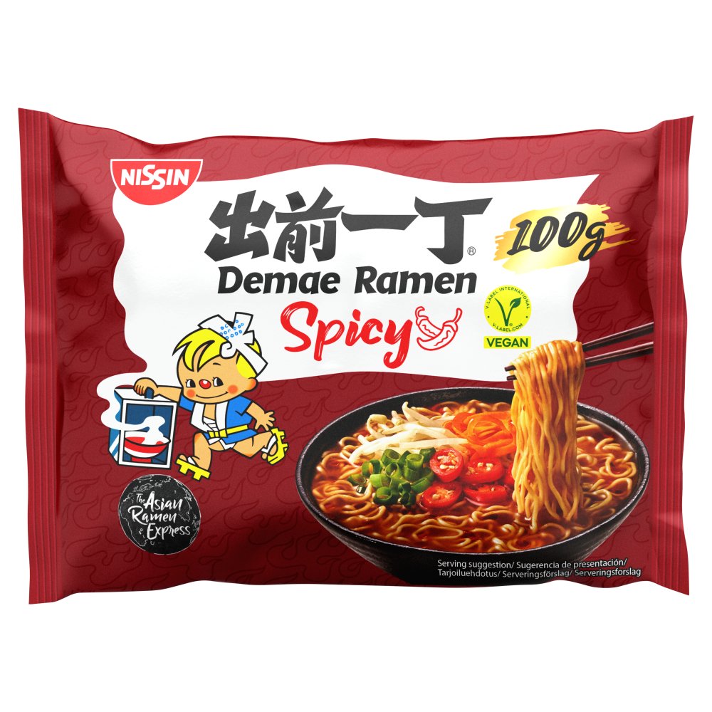 10 X Nissin Demae Ramen Spicy Noodles - 100G