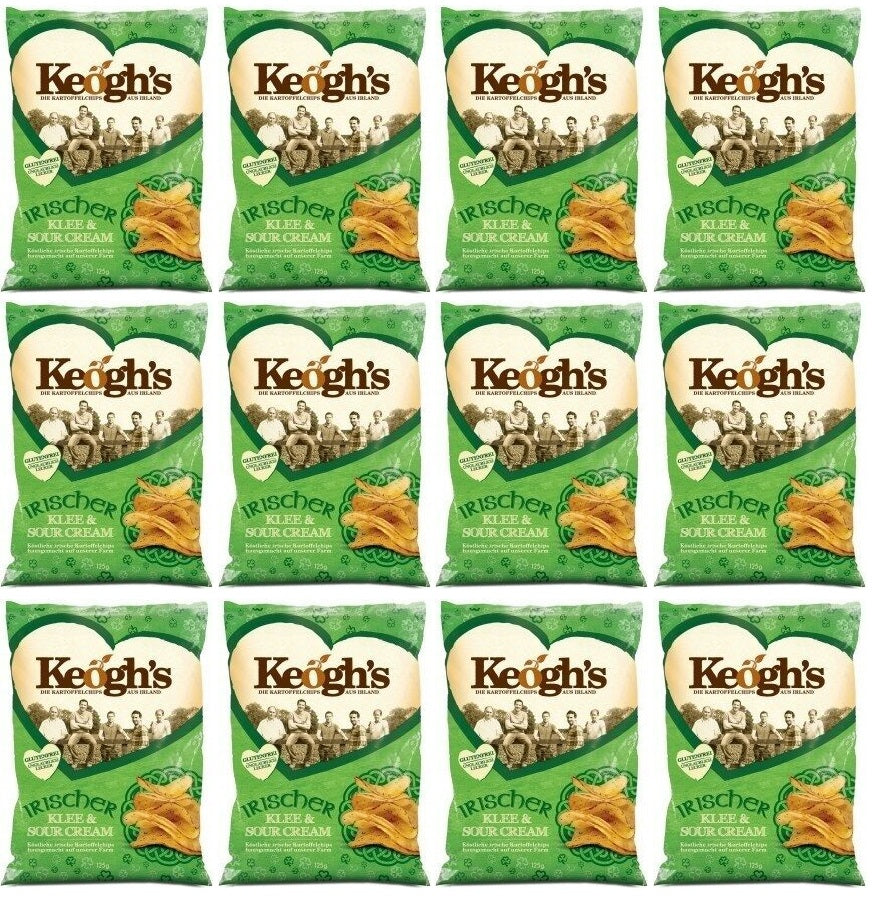 12 x Keogh's Shamrock And Sour Cream 125G