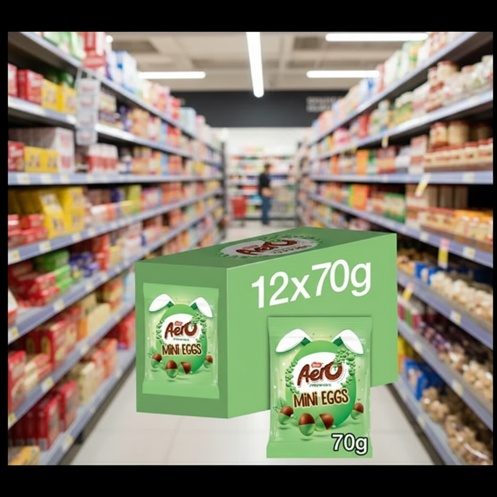 12 x Aero Peppermint Milk Choc Mini Eggs Sharing Bag - 70GM