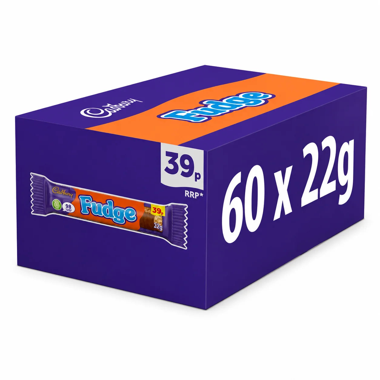 60 X Cadbury Fudge Chocolate Bar - 22Gm