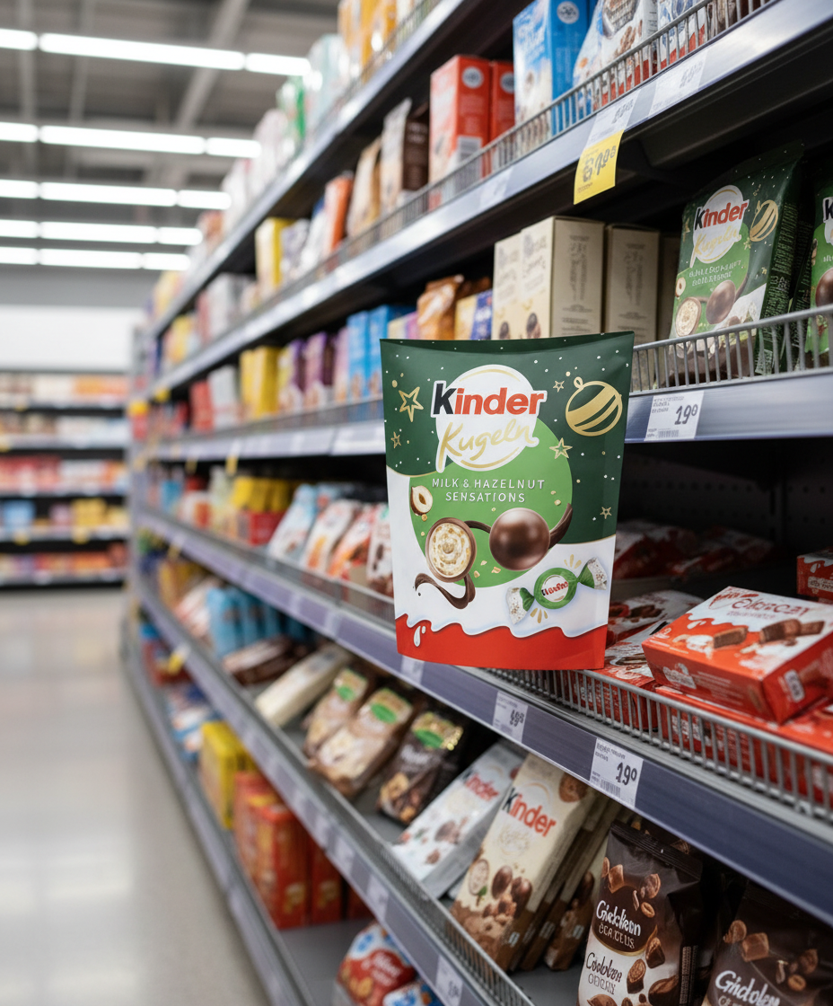 17 x Kinder Xmas Choco Balls Milk & Hazelnut Sensations  - 90GM