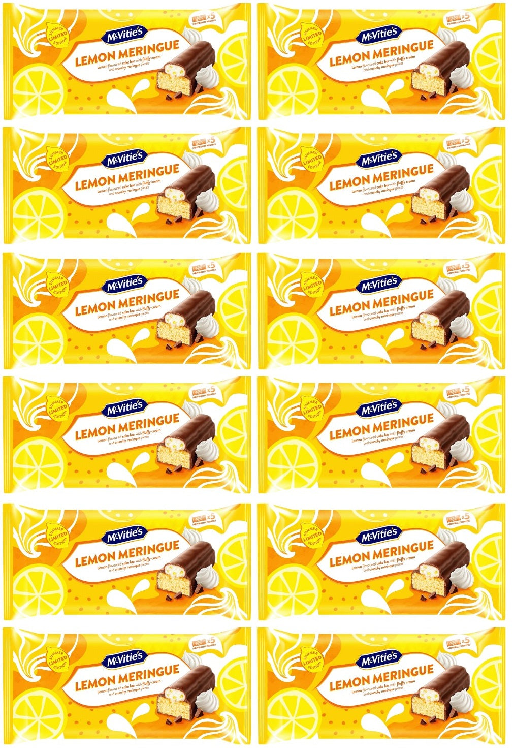 12 x Lemon Meringue Limited Edition Cake Bars 5pk - 123GM