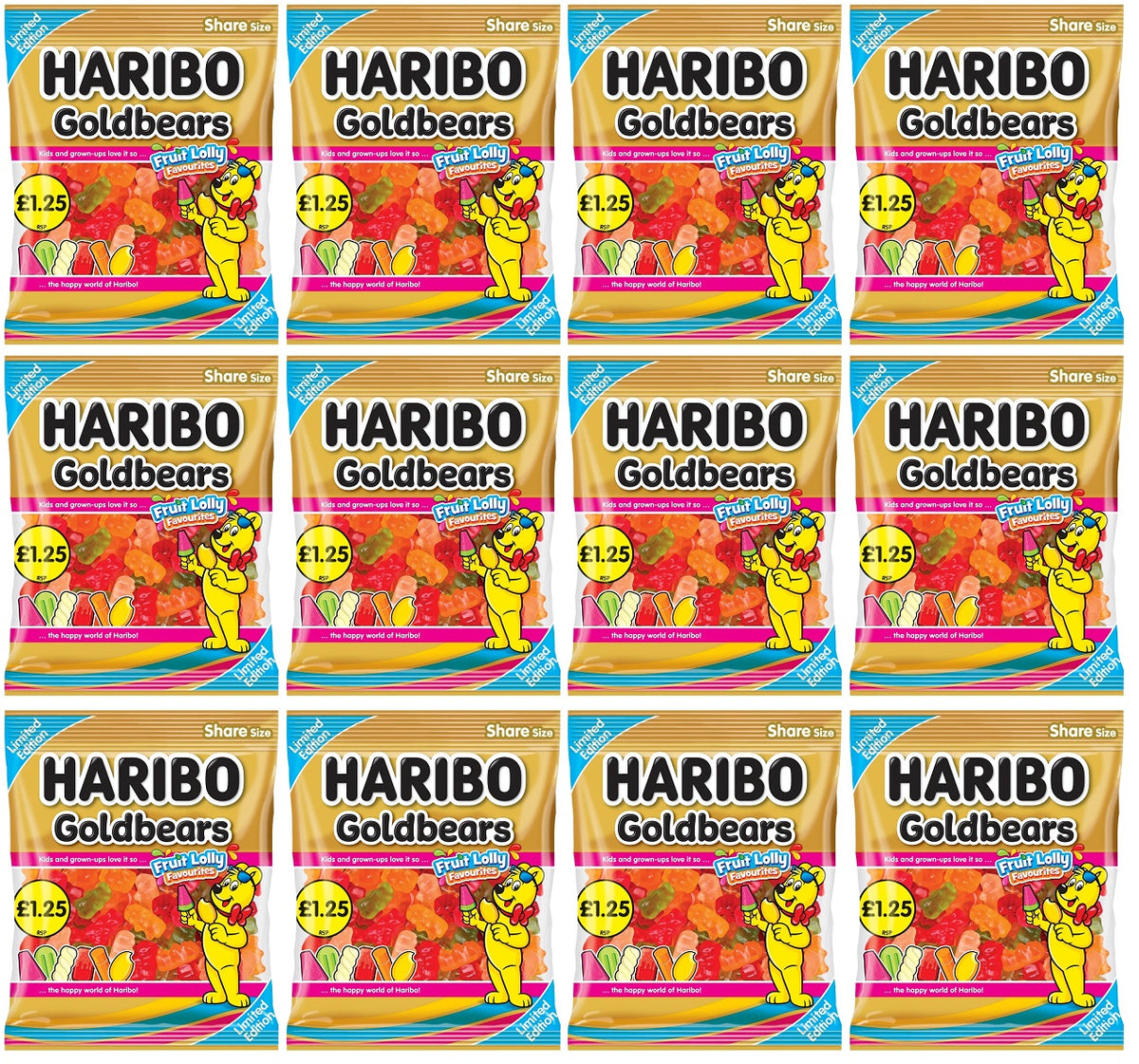 12 X Haribo Goldbears Fruit Lolly Favourites - 140Gm