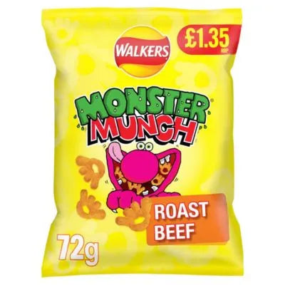 18 x Monster Munch Roast Beef - 72GM