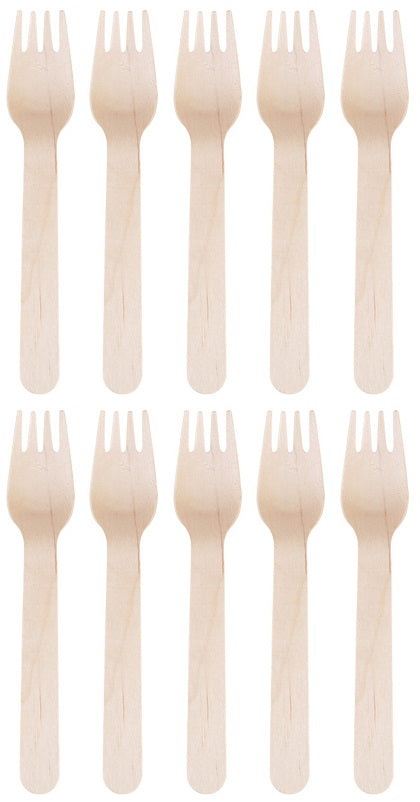 10 x Wooden Forks 100Pk