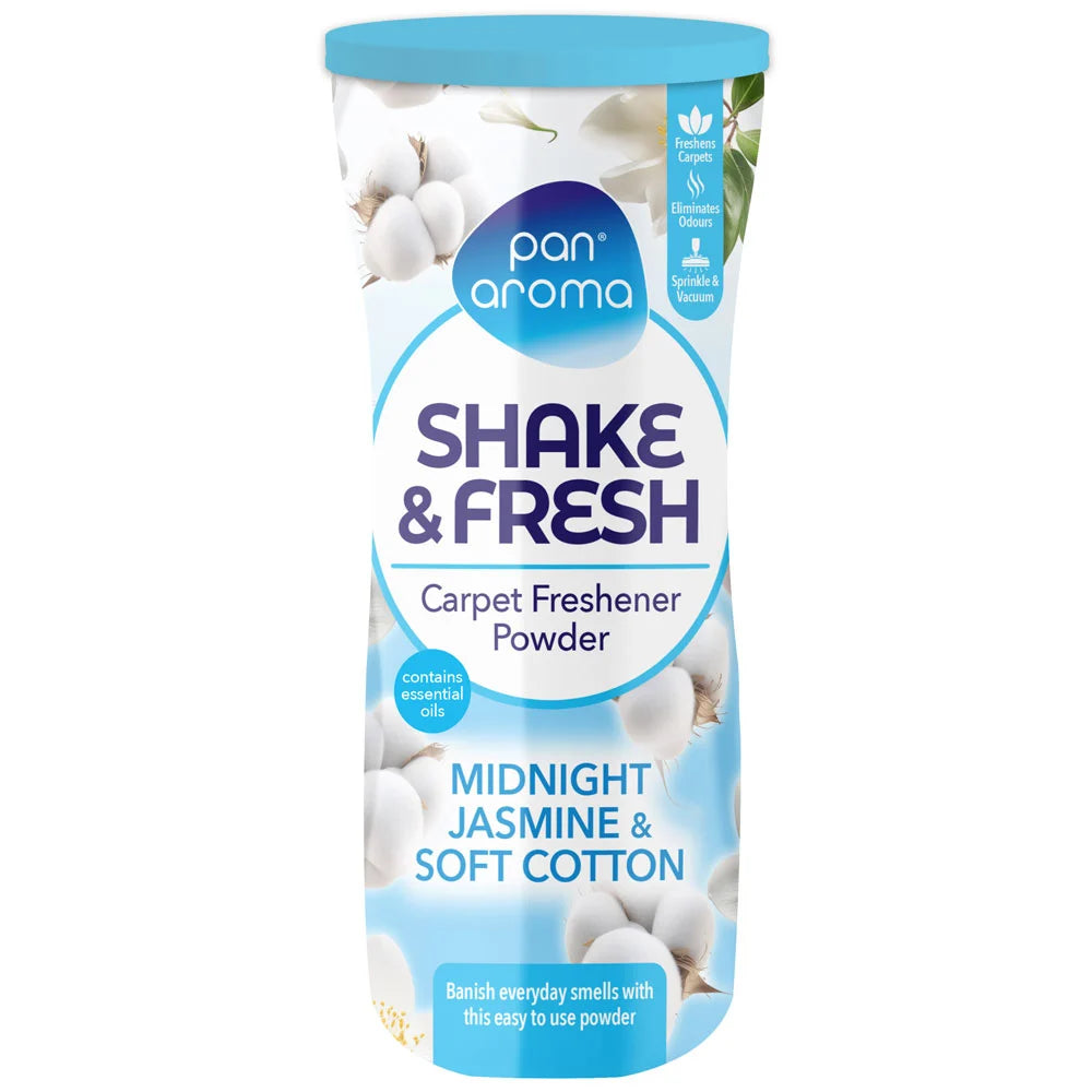 16 X Pan Aroma Shake & Fresh Carpet Powder Jasmine - 500Gm