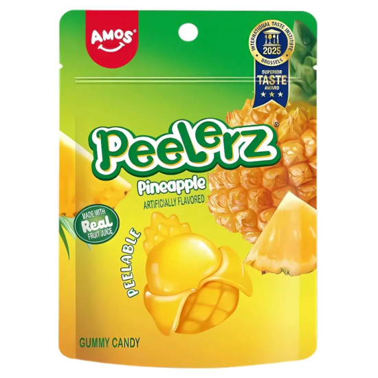 12 X Amos Peelerz Gummy Pineapple - 65Gm