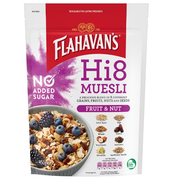 Flahavan's Hi8 Muesli Fruit & Nut 450G