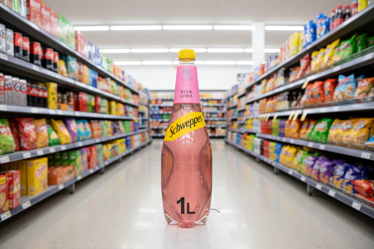 12 x Schweppes Pink Soda Sparkling 1L