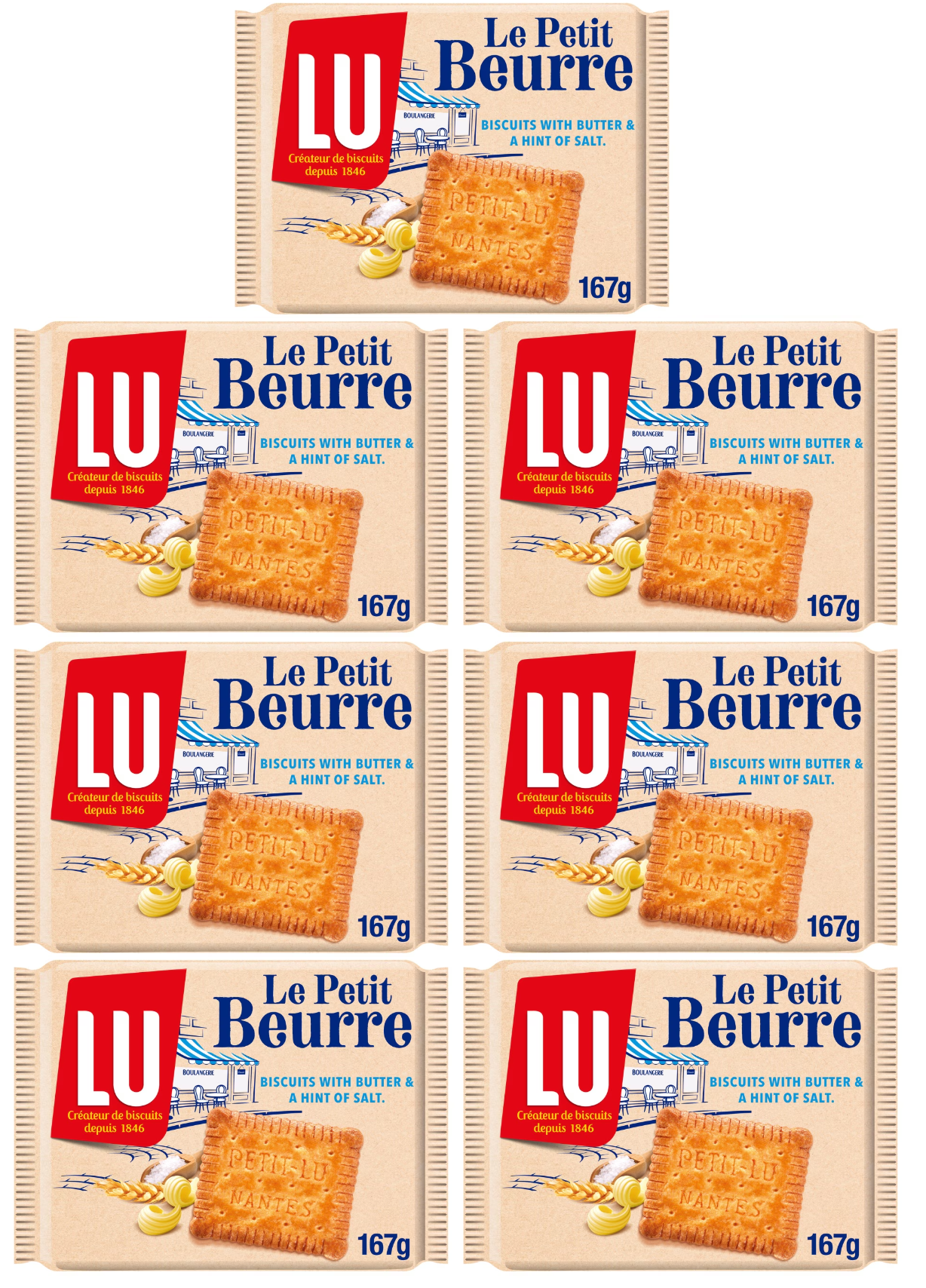 7 x Lu Le Petite Beurre Salt Biscuits - 167GM