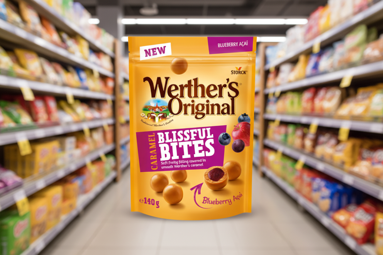 12 x Werthers Original Caramel Blissful Bites Blueberry Acai 140G