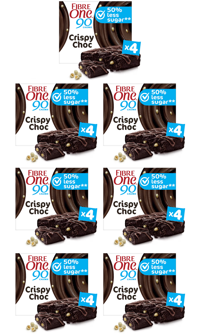 7 x Fibre One 90 Calorie Crispy Choc Brownies 4 X 24G (96G)