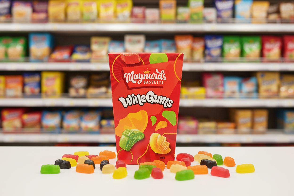 6 x Maynards Bassetts Wine Gums Sweets Carton - 350GM