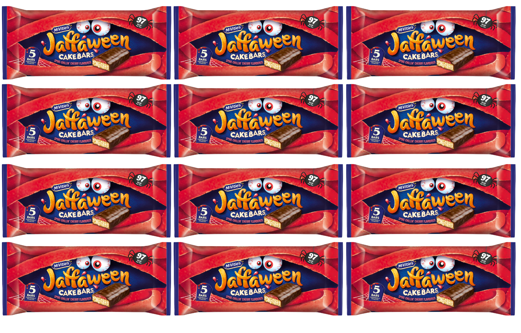 12 x Jaffaween Cherry Cakebar 5pk - 122GM