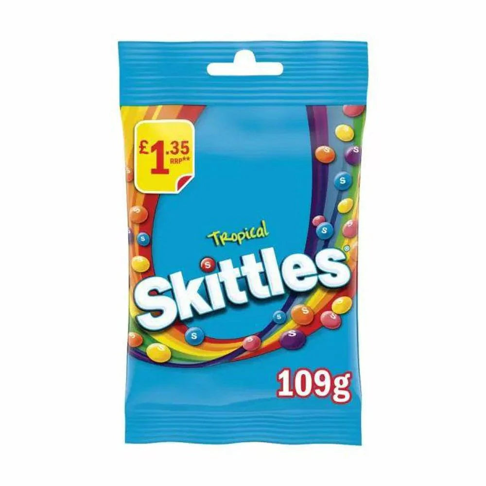 14 x Skittles Tropical Flavoured Treat Bag - 109GM