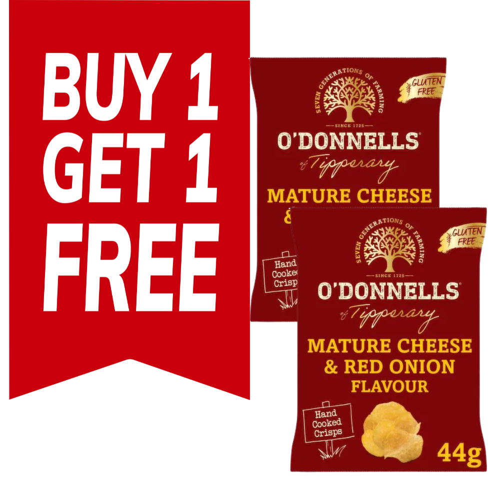 O'Donnells Mature Cheese & Red Onion Flavour 44G Buy 1 Get 1 Free