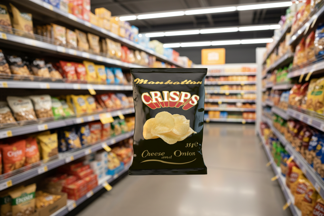 48 x Manhattan Crisps Cheese And Onion 35G