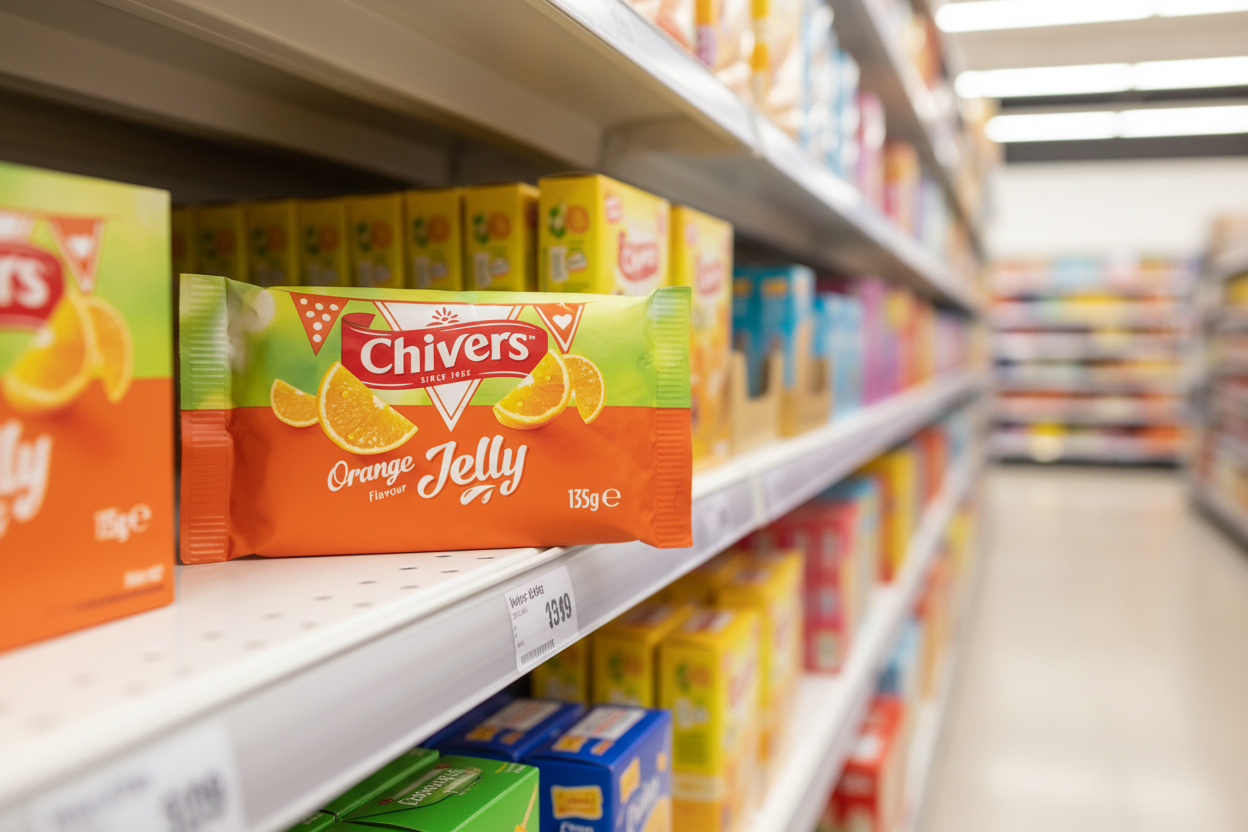 4 x Chivers Catering Orange Flavour Jelly 12 X 135G (1.62Kg)