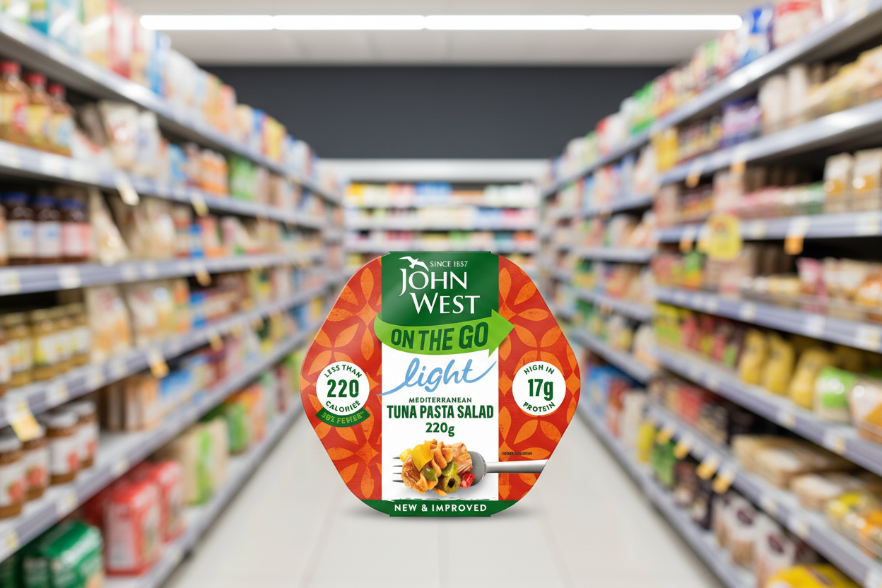 6 x John West On The Go Light Mediterranean Tuna Pasta Salad 220G