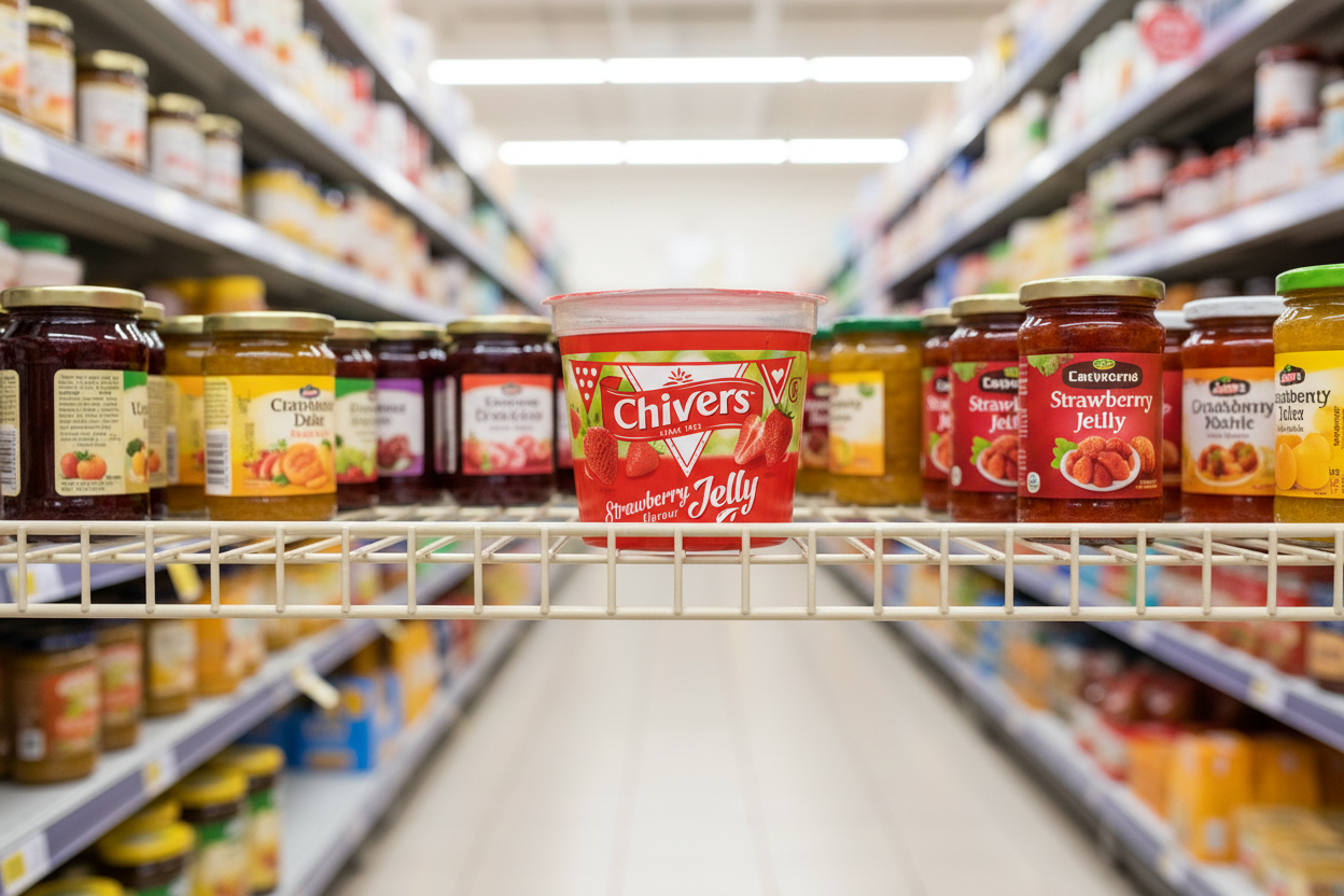 12 x Chivers Strawberry Flavour Jelly 125G