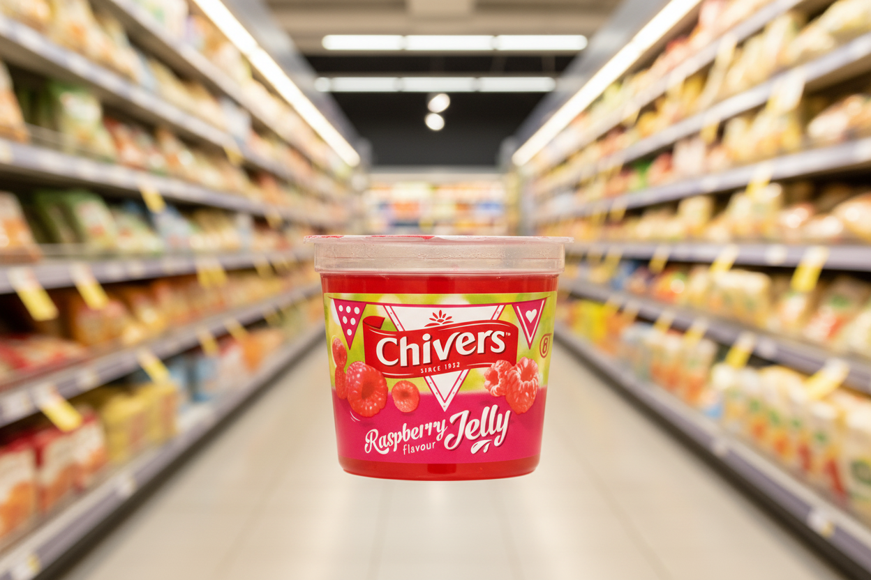 12 x Chivers Raspberry Flavour Jelly 125G