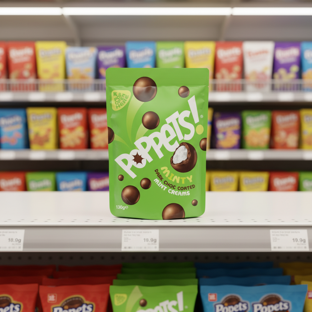 9 x Poppets Dark Choc Coated Mint Creams 130G