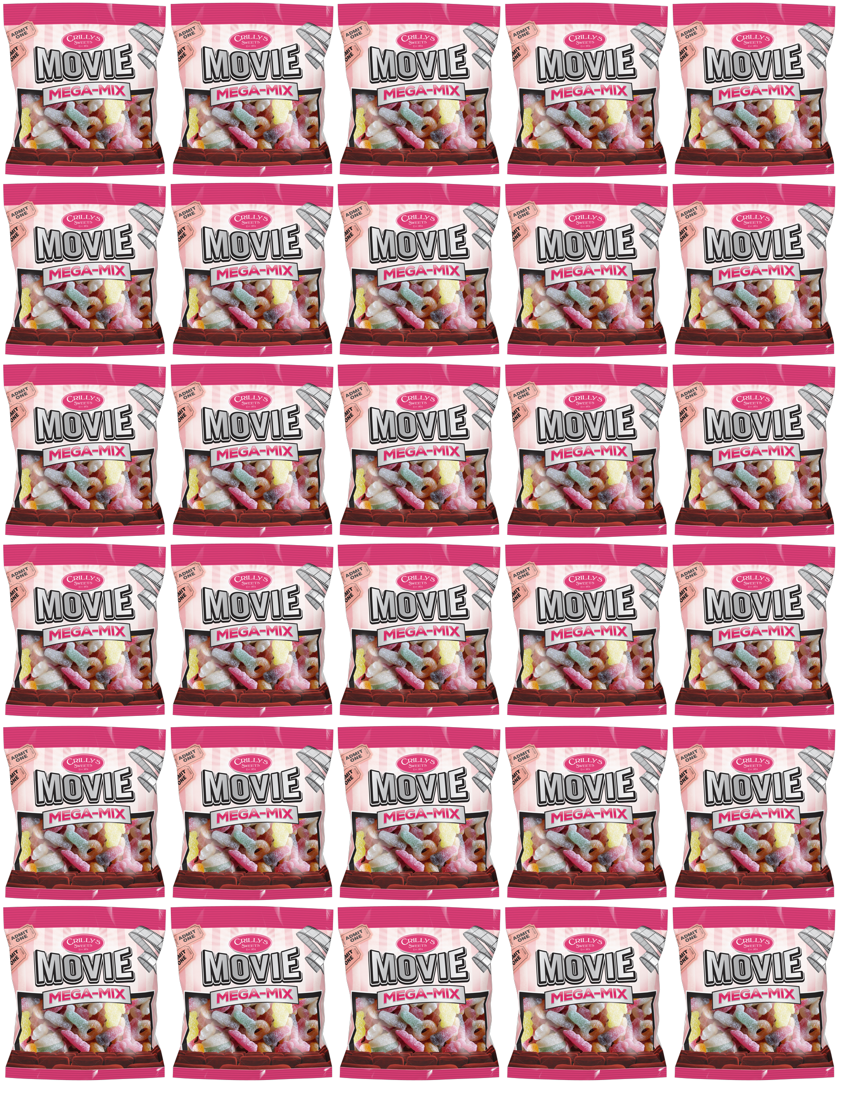 30 x Crilly's Movie Mega Mix 250G