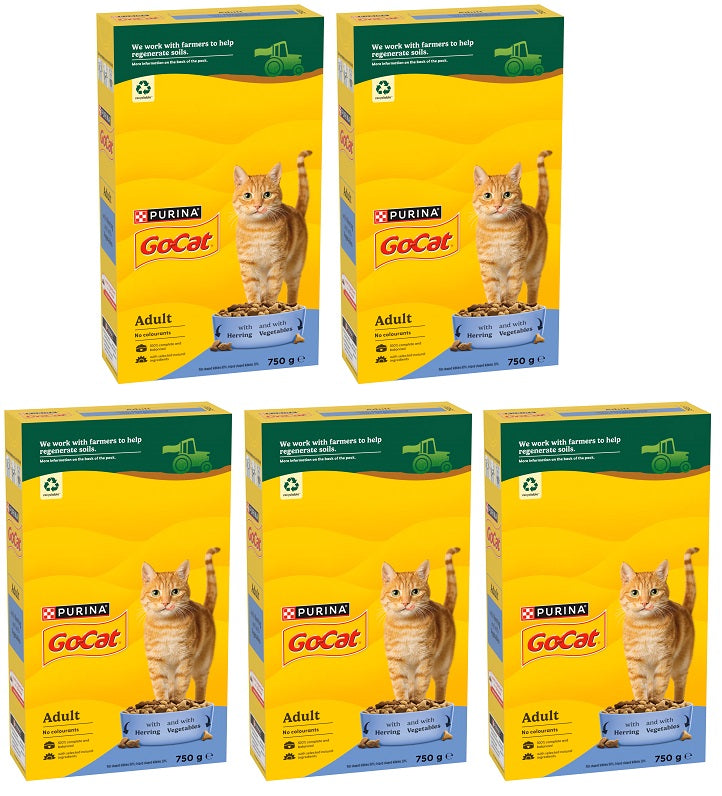 5 X Go Cat Herring & Vegetable - 750Gm