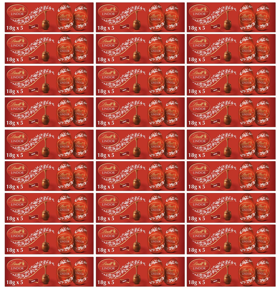 27 X Lindor Filled Egg Milk Multipack - 90Gm