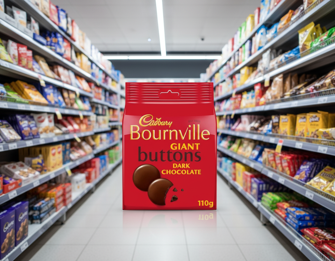 10 x Cadbury Bournville Giant Buttons Dark Chocolate 110G