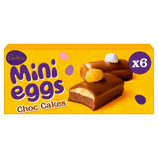 12 X Cadbury 6 Mini Eggs Choc Cakes 6Pk - 160Gm