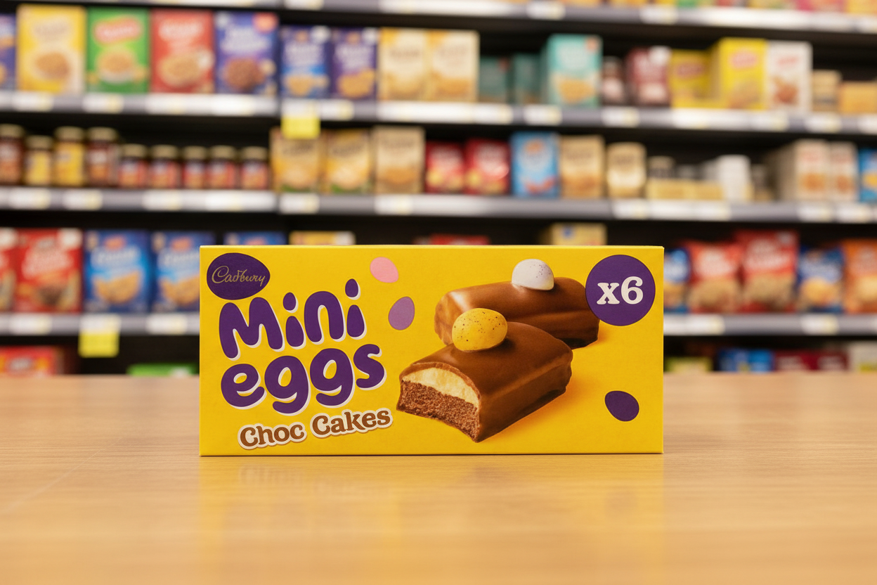 12 X Cadbury 6 Mini Eggs Choc Cakes 6Pk - 160Gm