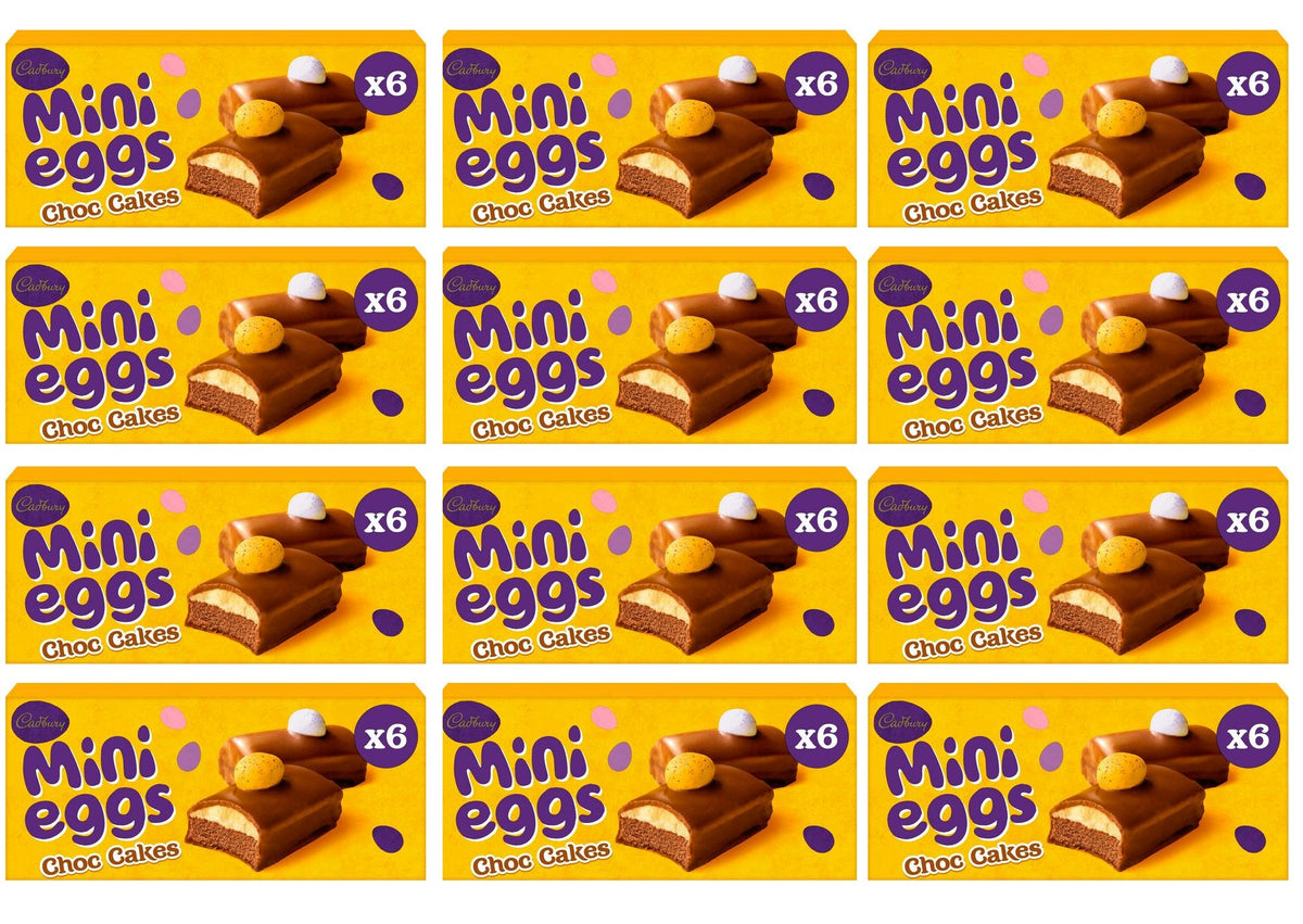 12 X Cadbury 6 Mini Eggs Choc Cakes 6Pk - 160Gm